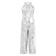thumbnail image 2 of YONGHS Kids Girls Shiny Sequins Dance Jumpsuit Pageant Romper Latin Jazz Ballet Leotard Silver 8, 2 of 5