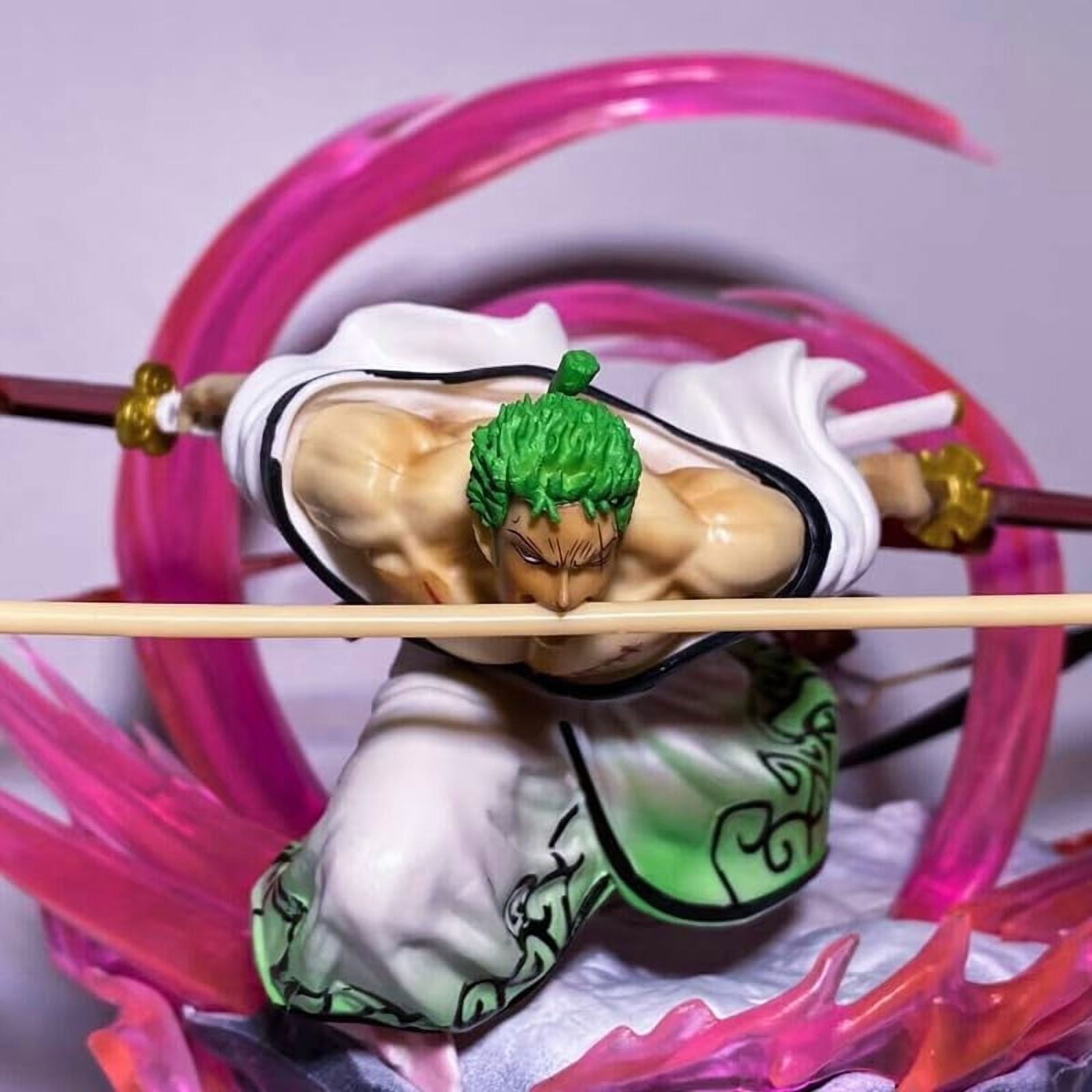 Zoro Figure Battling Killer Three Swords Zoro Anime Figures 24cm/9.4inch Handmade PVC Anime Game Character Model Statue Collectible Craft Gift
