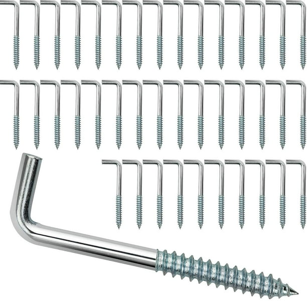Tornillos con Gancho en L WEIHJMXG 40 Piezas Acero al Carbono
