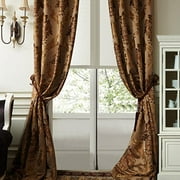 IYUEGO Luxury European Style Jacquard Silky Heavy Fabric Grommet Top Lining Blackout Curtains Drapes with Multi Size Custom 84" W x 84" L (One Panel)
