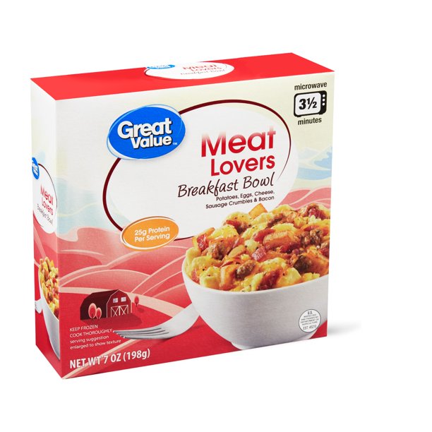 Great Value Meat Lovers Breakfast Bowl, 7 oz