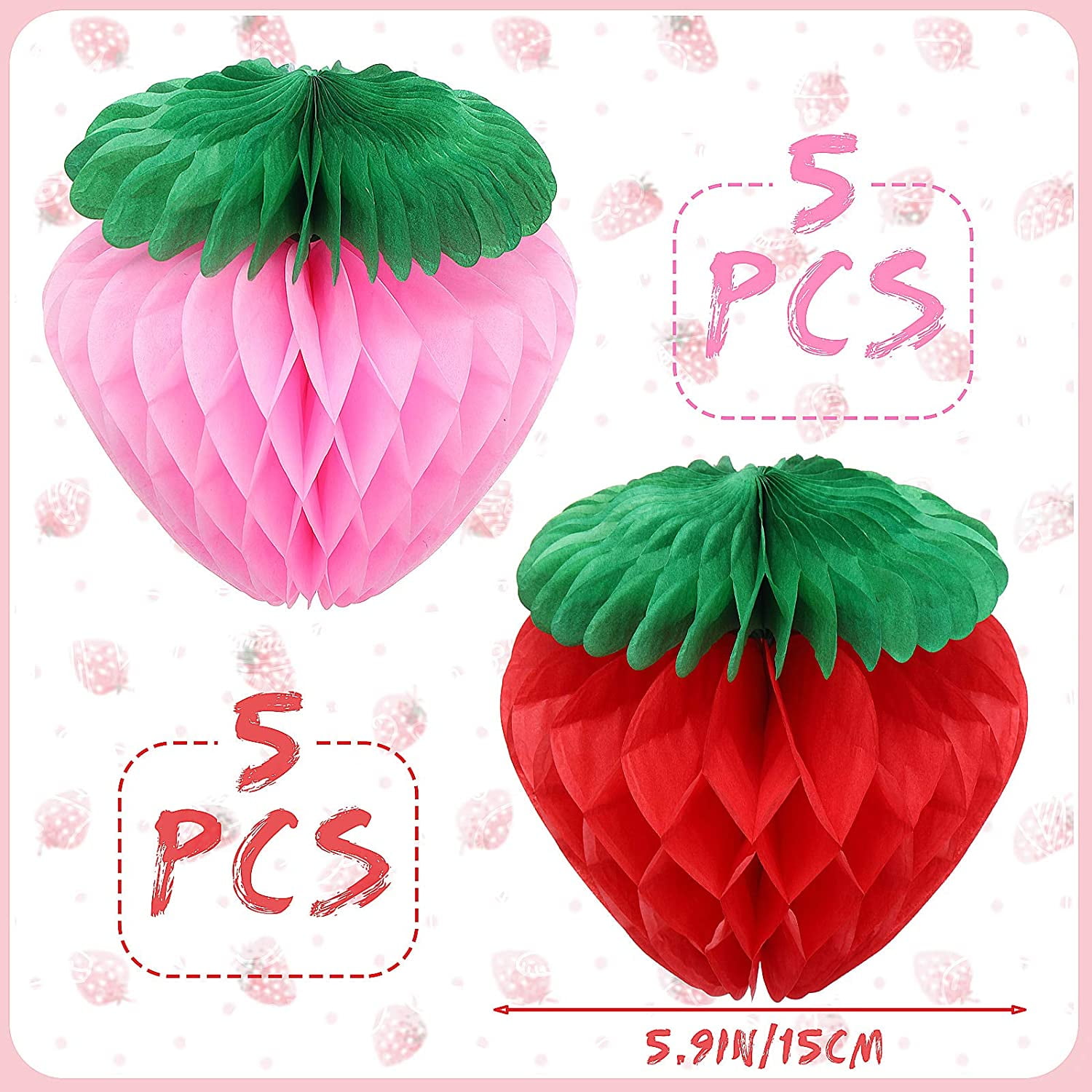 Buy SUNBEAUTY Strawberry Balls Honeycomb 5Pcs Tissue Paper