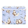 thumbnail image 7 of Yayeee Collapsible Cube Storage Bin with Lid Fabric Closet Decorative Basket with Handles, Cartoon Otters Pattern, 7 of 7