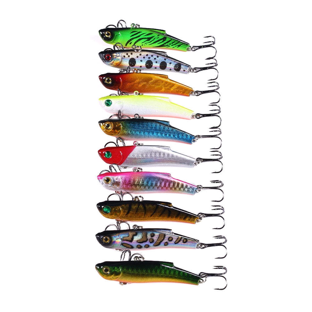 HENGJIA 10 Pack Fishing Lures for Bass, Deep Diving Lipless Crankbaits for Bass Hard Baits Sinking Fishing Jigs for Bass, Trout, Walleye Freshwater and Saltwater Fishing Lure