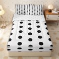 thumbnail image 2 of Erosebridal Classic Retro Black Dot Zipper Full Size Comforter Sets with Fitted Sheet and 2 Pillowcases,Micro Cross Dot Reverse Border Zipper Bedding Set,Pure White Jet,4pcs,Reversible, 2 of 6