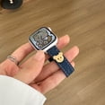 thumbnail image 7 of Compatible for Apple Watch Band 38mm 40mm 41mm Women Girls Boys, Slim Denim PU Leather Cute Bear Design Hand Strap Bracelet for iWatch Band Series SE 9 8 7 6 5 4 3 2 1, Darkblue, 7 of 7