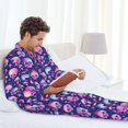 thumbnail image 5 of KLL Skull rainbow color Sleepwear Mens Flannel Pajamas,Long Cotton Pj Set, 5 of 7