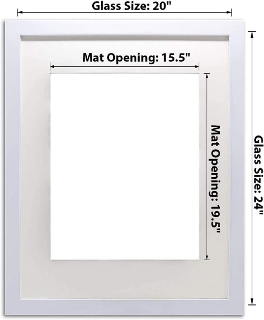 Picture Frame MDF White Frame 20x24" Wall Mount Display