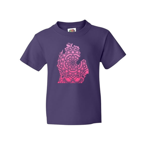 Inktastic Michigan Silhouette Mandala Youth T-Shirt