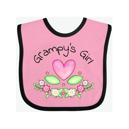 

Inktastic Grampy s Girl- heart flowers Gift Baby Girl Bib