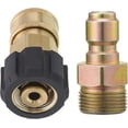 thumbnail image 1 of Pressure Washer Adapter, 9.5mm Quick Connect Kit, M22 14mm To M22, Metric Fitting 5000 Psi, 1 of 2