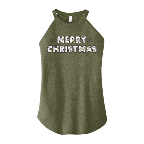 Disney Winnie The Pooh - Merry Christmas Characters - Juniors High Neck Tank Top