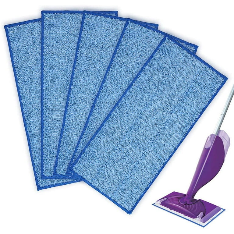 Reusable Mop Pads Compatible with Swiffer Wet Jet Mop- 6 Pack Wet Pads  Refill Washable Microfiber Mop Pads Wet Dry Mopping Cloths Replacements for