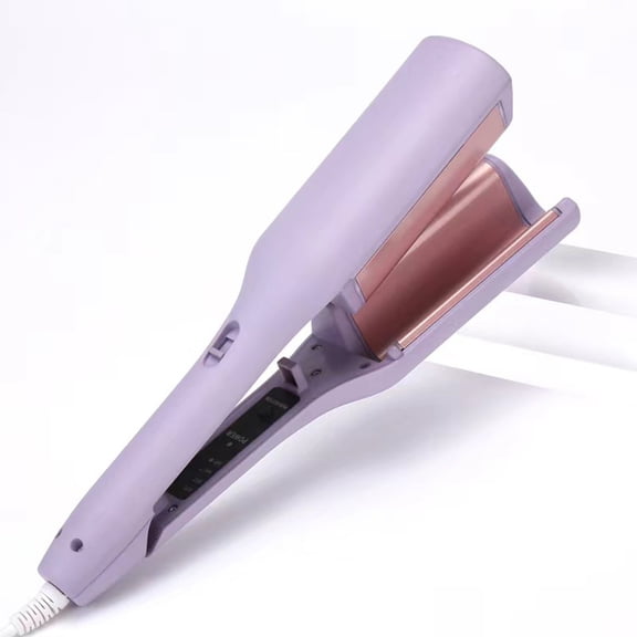 Ceramics Curling Iron, Ionic Hair Crimper Tool, Hair Curler Waver Curling Wand with Ceramic 3 Barrel, Fast Heating, Purple