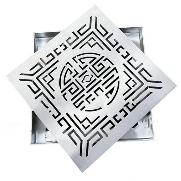 RichLink Stainless Steel Drain Grate Outdoor Drainage Cover Channel Grate Rainwater,200*200*20*2Mm