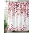 thumbnail image 3 of Pink Eucalyptus Bathroom Curtain 78 Inch Shower Curtain with Hooks, Gold Branches Vintage Flower Plant Waterproof Polyester Bath Curtain Washable Bathtub Curtain 72''x 78'', 3 of 6