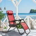 thumbnail image 6 of Lacoo Zero Gravity Chair Patio Outdoor Foldable Lawn Lounge Chair Reclining Chair with Adjustable Pillow Pack of 2, Red, 6 of 9