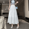 thumbnail image 3 of Elegante falda de malla blanca de cintura alta en forma de A para mujer, verano 2024, recién llegado, vestido largo de moda, 3 of 5