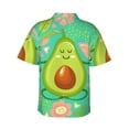 thumbnail image 4 of Xecao Avocado Keep Calm print Hawaiian shirt - a stylish short-sleeve button-down for men, perfect for casual beach and tropical outings., 4 of 9