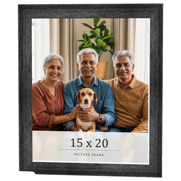 15x20 Frame Black Real Wood Picture Frame Width 1.5 inches | Interior Frame Depth 0.5 inches | Barn