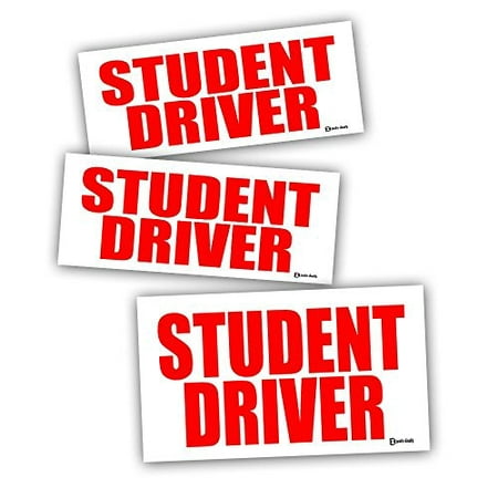 Zento Deals Magnetic Reflective Student Driver on Red Text over White