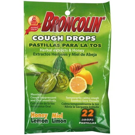 Broncolin Honey Lemon Cough Drops, 22 count - Walmart.com