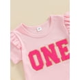 thumbnail image 6 of Suealasg Kids Girls 2Pcs Birthday Outfits Short Sleeve Letter Embroidery Tops + Flare Pants Set 1-5 Years Toddler Baby Girls Summer Clothes, 6 of 8