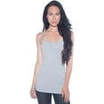 thumbnail image 2 of Women's & Juniors Camisole Built in BRA Adjustable Spaghetti Strap Long Tank Top - 2 Pack, 2 of 4