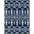 thumbnail image 3 of Contemporary 3x5 Area Rug Shag Thick (3'3'' x 5') Geometric Navy, White Indoor Rectangle Easy to Clean, 3 of 9
