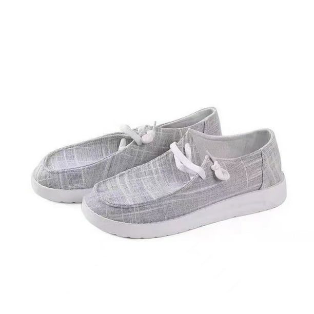Zapatos de otoño para mujer, zapatos de lona con lazo, tacón plano, parte superior baja, informales, de color sólido Wmkox8yii FOPL1512