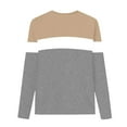 thumbnail image 5 of ZOYOEN Boys Striped T Shirts- Fashion Casual Long Sleeve Crewneck Kids Basic Tees Khaki Size 4-14, 5 of 7