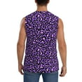 thumbnail image 4 of Fotbe Men's Purple Leopard Print Men's Sleeveless Muscle Tank Tops Casual T-Shirts for Gym Workout Beach-XX-Large, 4 of 8