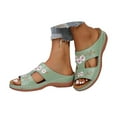 thumbnail image 4 of Sandales pour Femmes Été Décontracté Sandales de Pêcheur pour Femmes Sandales à Plateforme Femmes Talon Épais Compensés Design Floral Plage Sandales Compensées Basses pour Femmes Sandales en Gelée Style Romain, 4 of 5