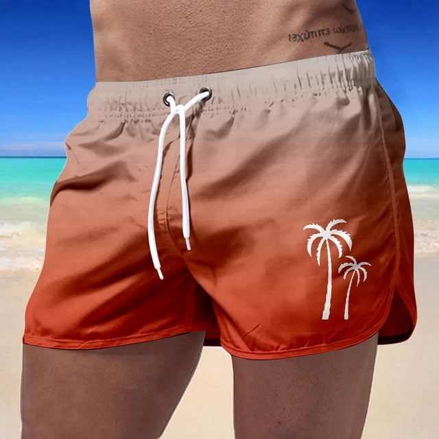 Short de Bain Homme / Été Sportif Plage Décontracté Voyage Polyester Dégradé Imprimé