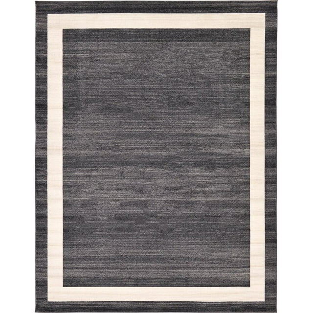 Unique Loom Del Mar Tonal Design Area Rug 10' x 13' Rectangle Black/Ivory