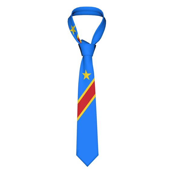 Democratic Republic Of Congo Flag Striped Necktie Men'S Neck Ties Mens Party Business Neckties Soft Skil Tie