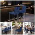 thumbnail image 6 of Navy Blue Gingham Bar Stool Covers - Stretch Dining Chair Covers Set of 6, Modern Minimalist Geometric Plaid Bar Chair Cover Removable Counter Stool Pub Chairs Slipcovers Protectors for Kitchen/Cafe, 6 of 8
