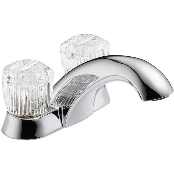 Delta 2512LF Classic Centerset Lavatory Faucet with Clear Knob Handles