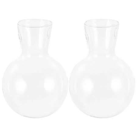 Raindrops 2pcs Decorative Glass Flower Pots for Home Plant Terrarium Unique Vase Decor