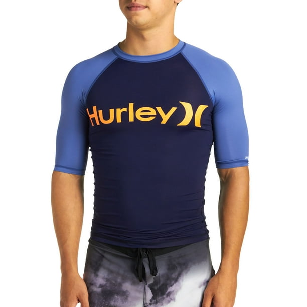 Hurley Hurley Men's One Only Short Sleeve Rashguard, Obsidian, Medium