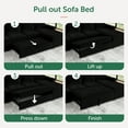 thumbnail image 4 of Marrber 87" Modular Sofa Bed, L-Shaped Corduroy Sleeper with Reversible Storage Ottoman, Classic Black, 4 of 9