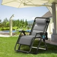 thumbnail image 6 of ABORON Reclining Patio Chair Ice Touch Silk Zero Gravity Chair, Folding Lawn Chair with Adjustable Pillow, Heavy Duty Comfy Lounge Chair with Cup Holder for Outdoor Indoor, Gray, 6 of 8