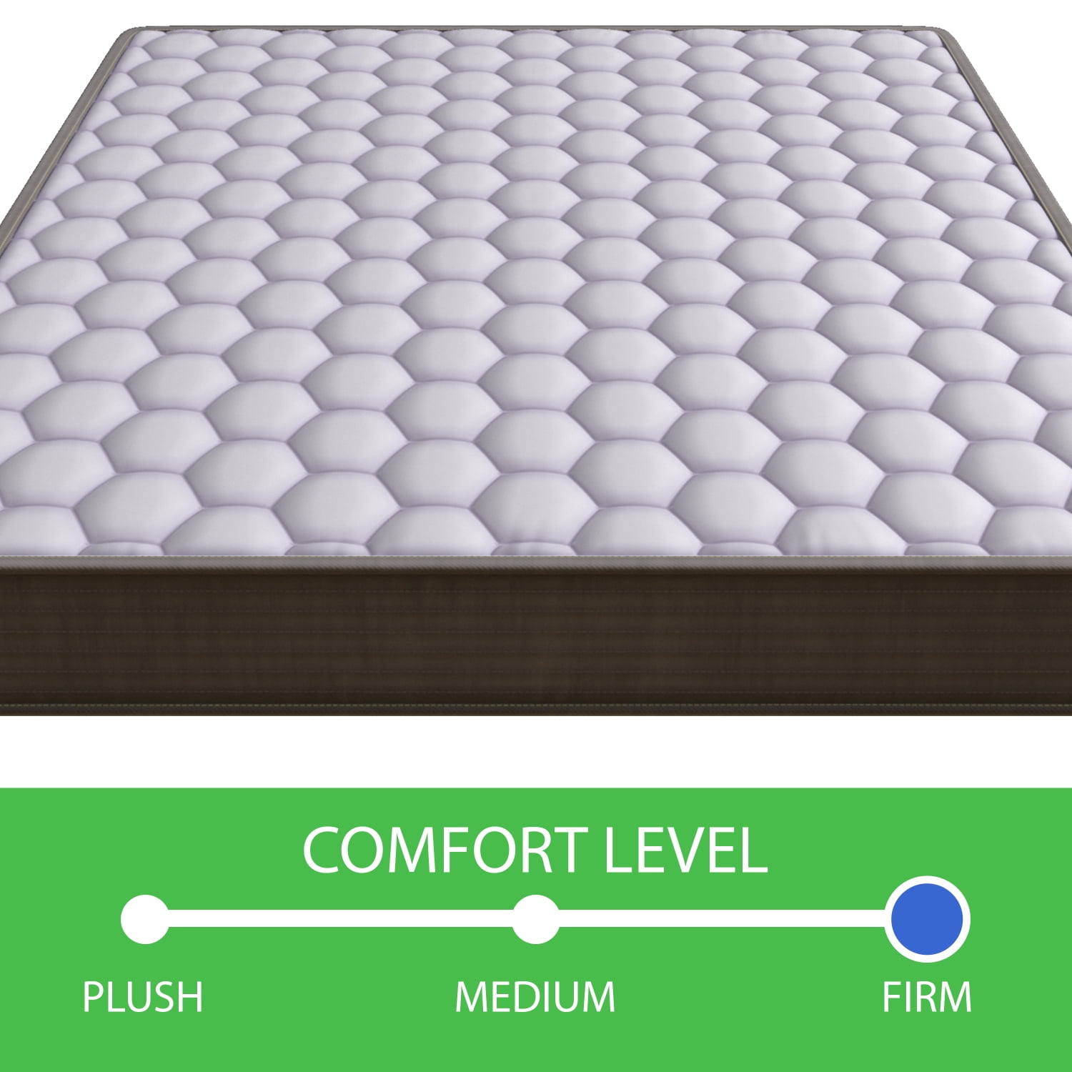 Lisonu 6 Inch Twin Mattress, Firm Pillow Top Innerspring Mattress with Bonnell Coils for Superior Support & Spinal Alignment, Motion Isolating, Bed in a Box, White Polyester