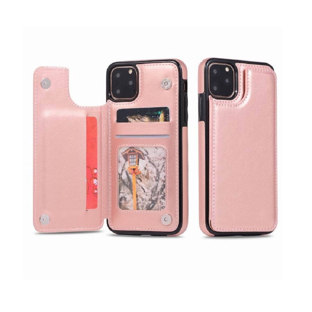 iPhone 11 Pro Wallet Case with Card Holder,TIKA PU Leather Kickstand Card Slots Case,Double