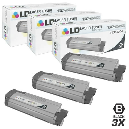 LD Compatible Okidata 44315304 Set of 3 Black Laser Toner Cartridges for use in OKI C610cdn, C610dn, C610dtn, & C610n LD Compatible Okidata 44315304 Set of 3 Black Laser Toner Cartridges for use in OKI C610cdn, C610dn, C610dtn, & C610n