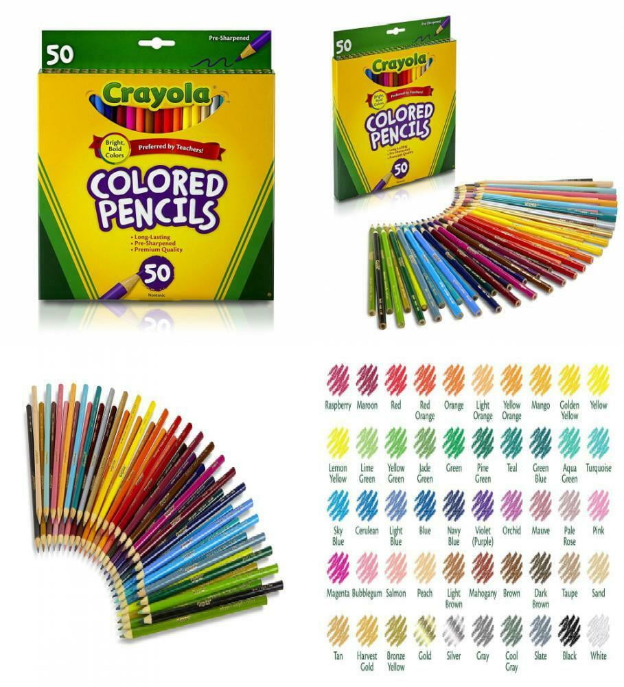 Crayola Colored Pencils Assorted Colors 50 50 Ct Pencils Walmart 