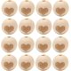 thumbnail image 1 of Paquete de 50 cuentas de madera natural con estampado de corona, estrella y corazón, cuentas redondas sueltas de madera (estilo 2), 1 of 5