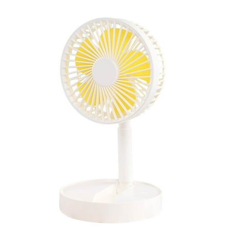 

yongmandr Portable Desk Fan Small Quiet Desktop Mini Fan Folding USB Rechargeable Tabletop Personal Cooling Fans for Bedroom Office High Appearance Gift for Students Workers (White)
