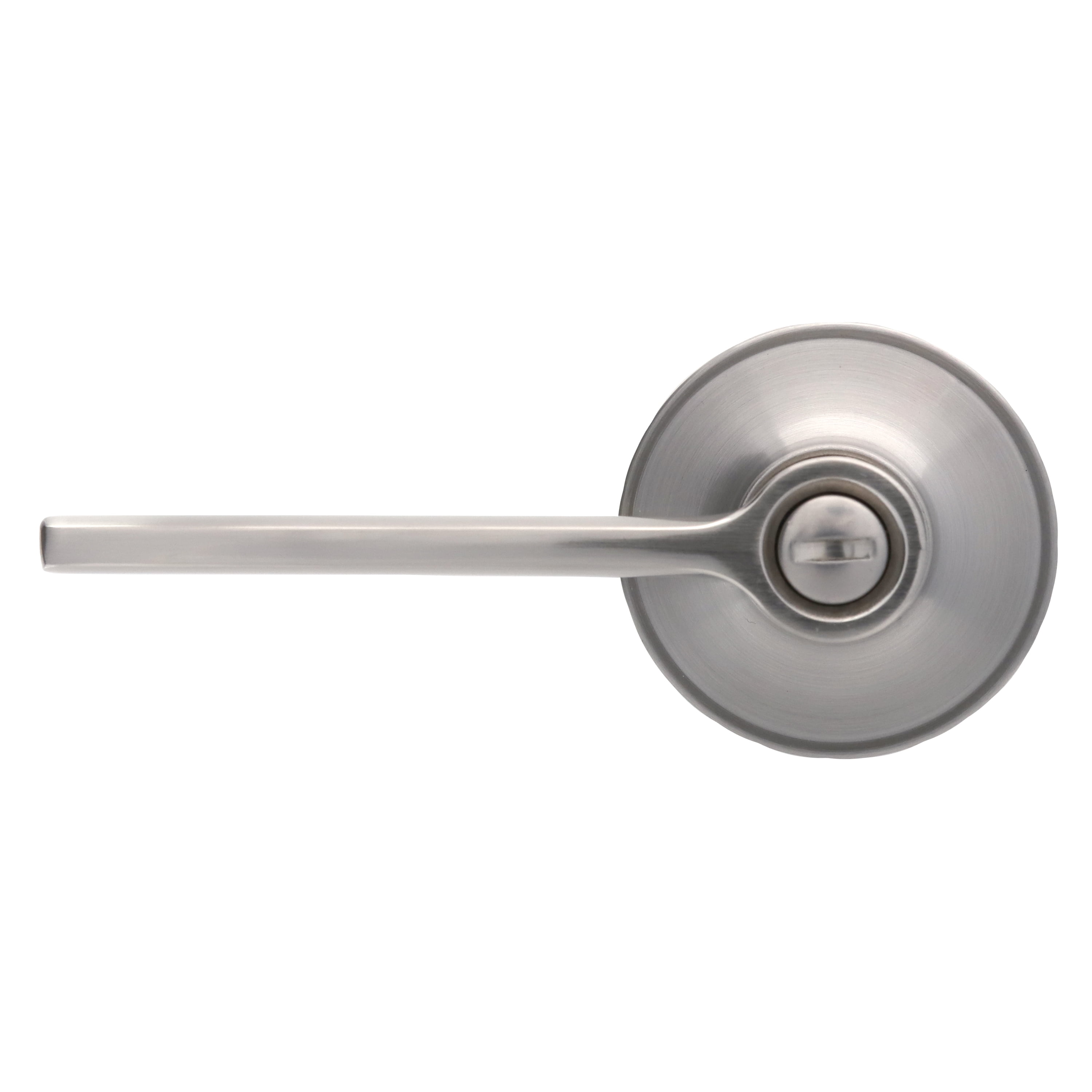 (2 pack) Hyper Tough Satin Nickel Privacy Door Lever with Round Rosette Model 1753102