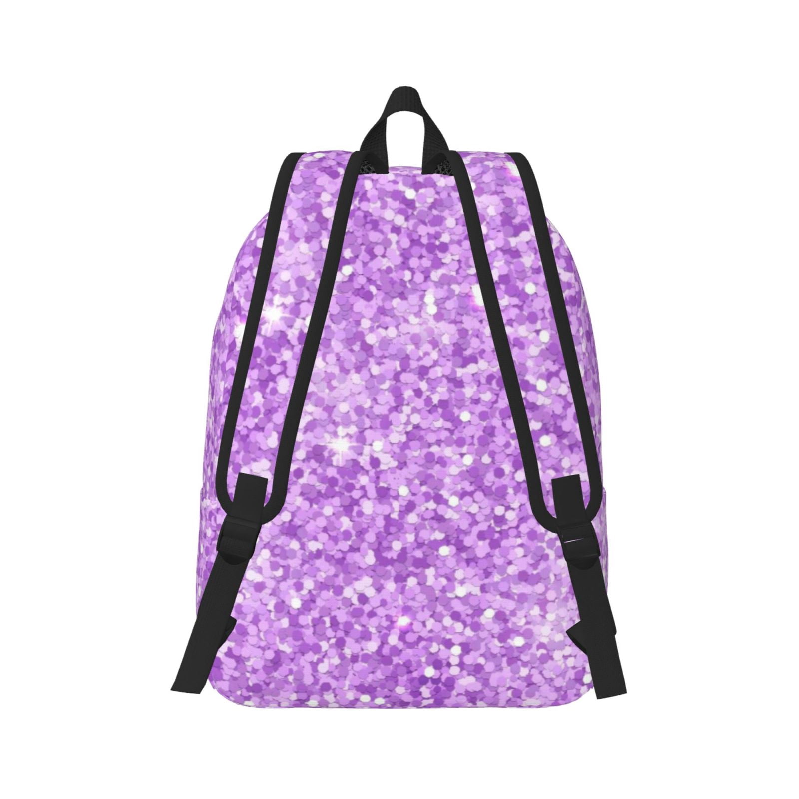 Rateoe Lilac Glittering Pattern Canvas College Laptop Backpack,Travel Daypack,Durable Rucksack Travel Notebook Bag School Backpack Book Bag for Men Women-Small